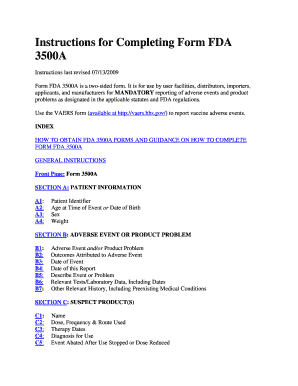 FDA Form 3500A