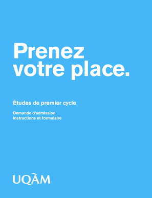 Demande d’admission de l’UQAM