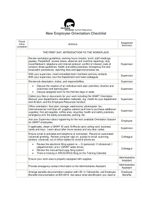 New Employee Orientation Checklist