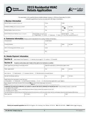 2015 Residential HVAC Rebate Application