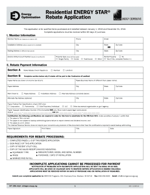 Residential ENERGY STAR Rebate Application