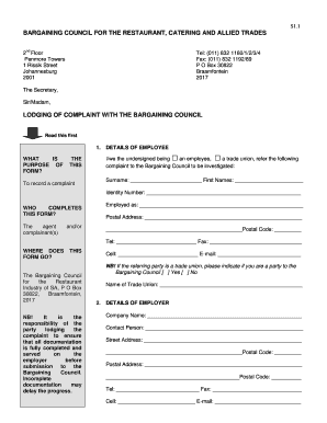 Lodging of Complaint with the Bargaining Council