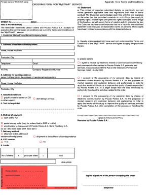 MySTAMP Service Order Form