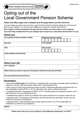 2015 Form UK West Yorkshire Pension Fund OPTOUT Blank Fillable 2015 Form UK West Yorkshire Pension Fund OPTOUT Blank Fillable