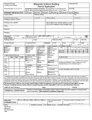 Wisconsin Uniform Building Permit Application