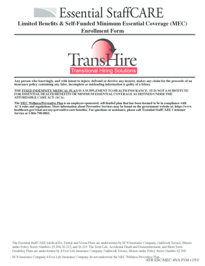 MEC Wellness Preventive Plan Enrollment Form