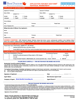Best Doctors Individual Membership Application