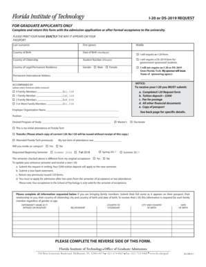 I-20 or DS-2019 Request Form for Graduate Applicants