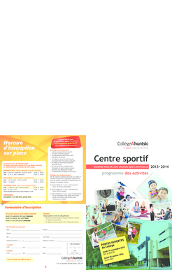 Formulaire d'inscription aux activités sportives du Collège Ahuntsic