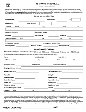 Patient Intake Forms