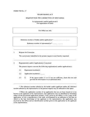 Trademark Correction Request Form