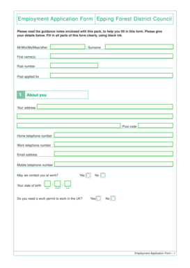 Employment Application Form