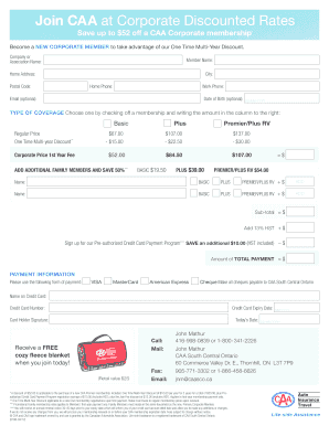 CAA Corporate Membership Application Form
