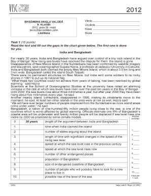 Latvian English Exam Worksheet