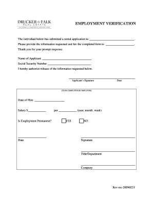 Employment Verification Form