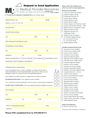 Kansas Medical Facility Application Form