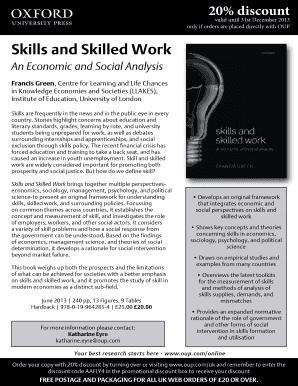 Skills and Skilled Work Book Order Form
