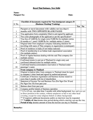 Thailand Business Visa Checklist