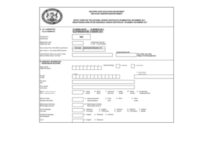 National Senior Certificate Examination Entry Form