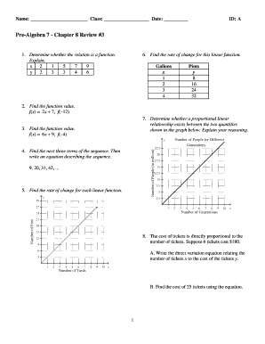 Pre-Algebra 7 Chapter 8 Review Worksheet