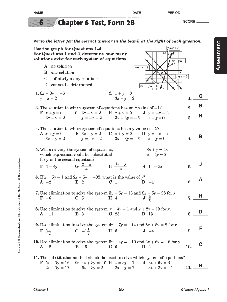 Form 2d Glencoe Algebra 1