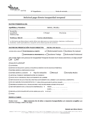 Solicitud pago directo incapacidad temporal