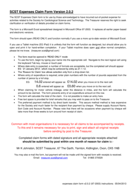 The SCST Expenses Claim form is for use by those acknowledged to have incurred out-of-pocket expense for - scst org