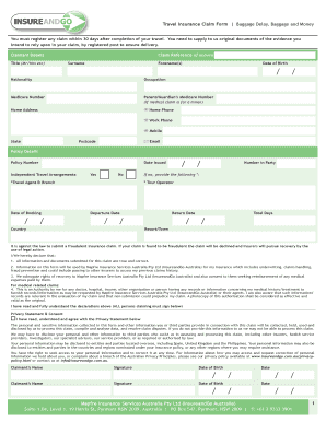 Travel Insurance Claim Form