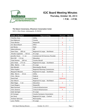 Agenda writing format - The Nature Conservancy, Efroymson Conservation Center - igic