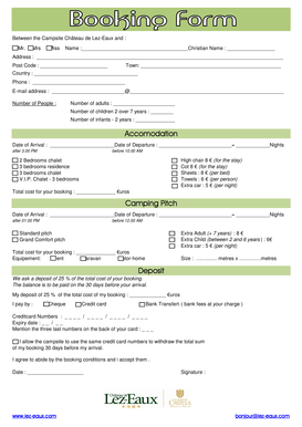 Campsite Booking Form