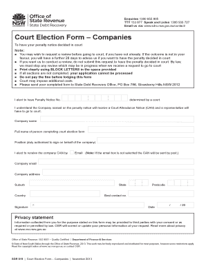 Court Election Form – Companies