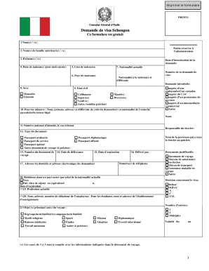 Demande de visa Schengen