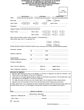 Myanmar Visa on Arrival Application