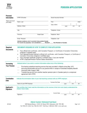 Pension Application Form