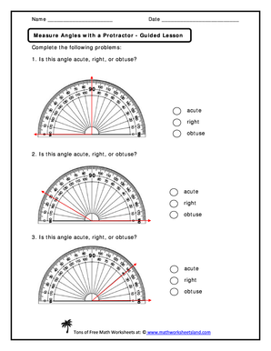 Fillable Online Measure Angles With A Protractor Guided Lesson Fax