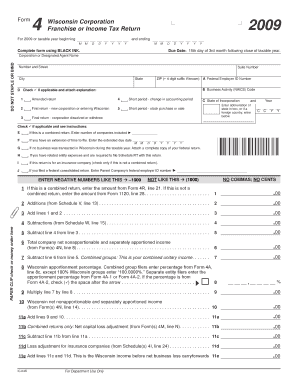Wisconsin Corporation Franchise or Income Tax Return