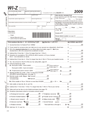 Wisconsin Income Tax Form WI-Z