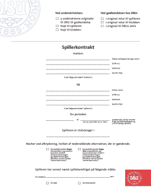 Danish Football Player Contract