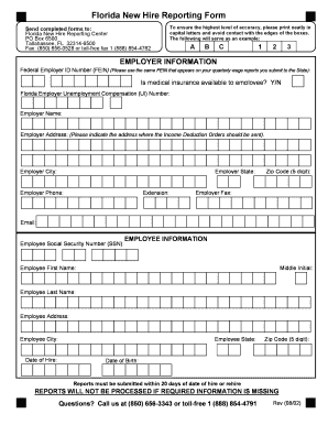 Florida New Hire Reporting Form