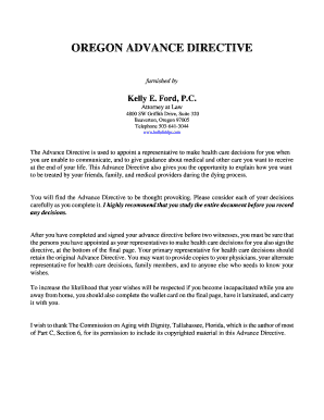 Oregon Advance Directive