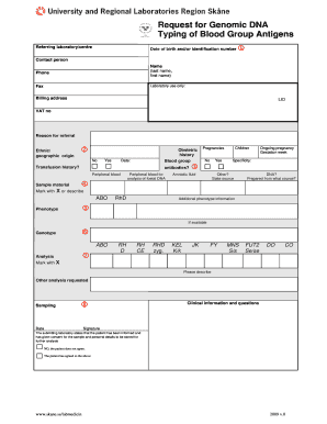Referral and Sampling Guide for Blood Group Genotyping