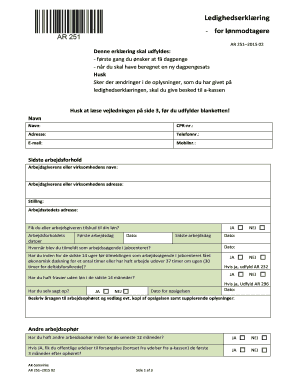 Unemployment Declaration Form for Employees