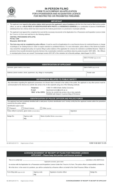 Canada Firearms Licence Application Form