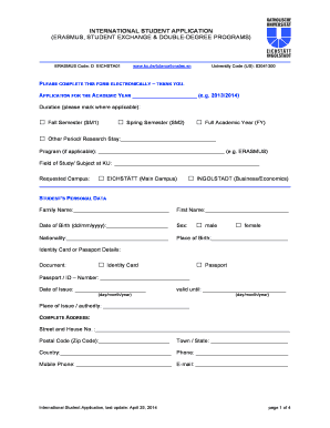 International Student Application Form