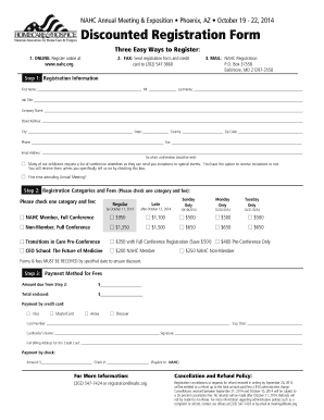 NAHC Annual Meeting Registration Form