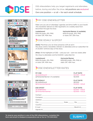 DSE eNewsletter Advertising Form