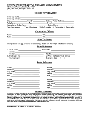 Credit Application Form