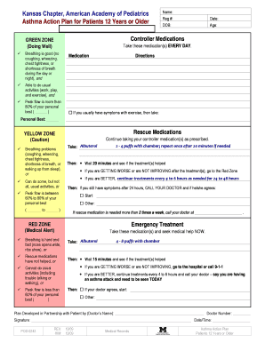 Asthma Action Plan for Patients 12 Years or Older