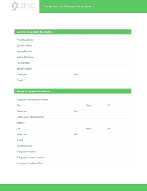 Title and Escrow Company Requirements