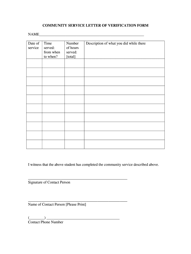 Community Service Completion Letter Sample Master Of Template Document